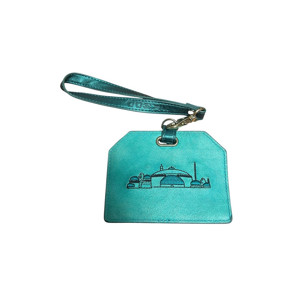 Disney Star Wars Galaxys Edge Batuu ID Card Pass Holder Wristlet Metallic Teal